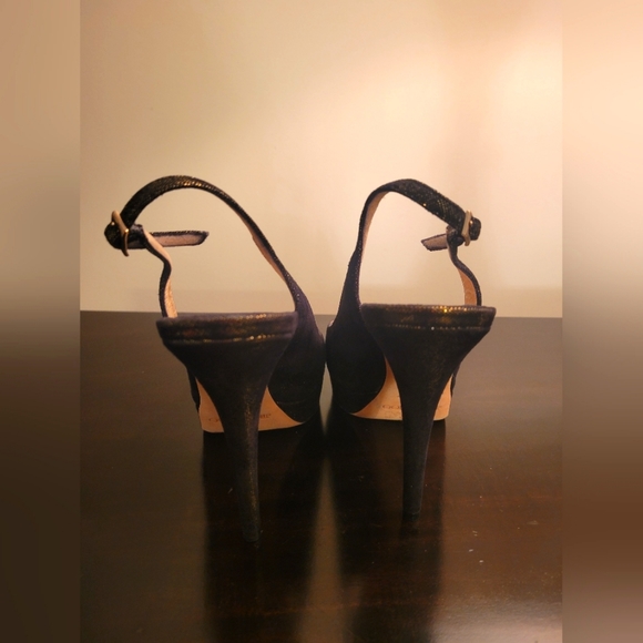 Jimmy Choo ~ Metallic Laminated Suede Clue Slingback Pumps - Picture 5 of 9